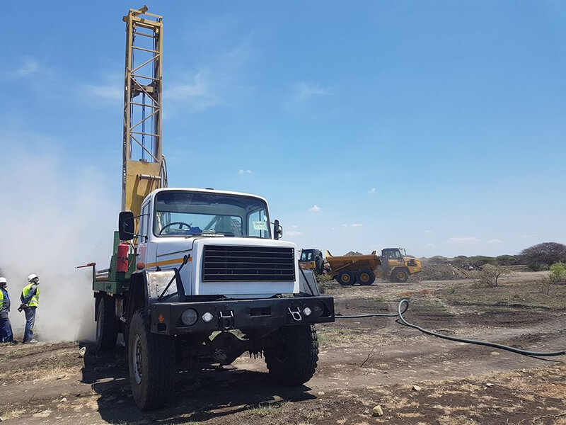 drilling truck front shot