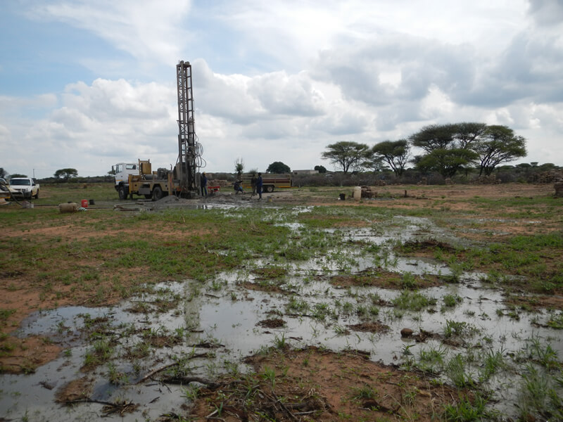 borehole water flowing on land